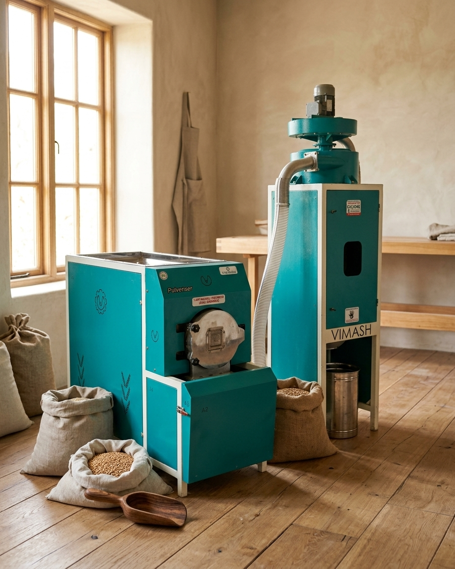 Commercial pulverizer machine on the shop floor
